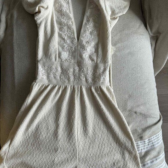 ZARA Cream Textured Puff Sleeve Romper – Size S - Picture 4 of 4